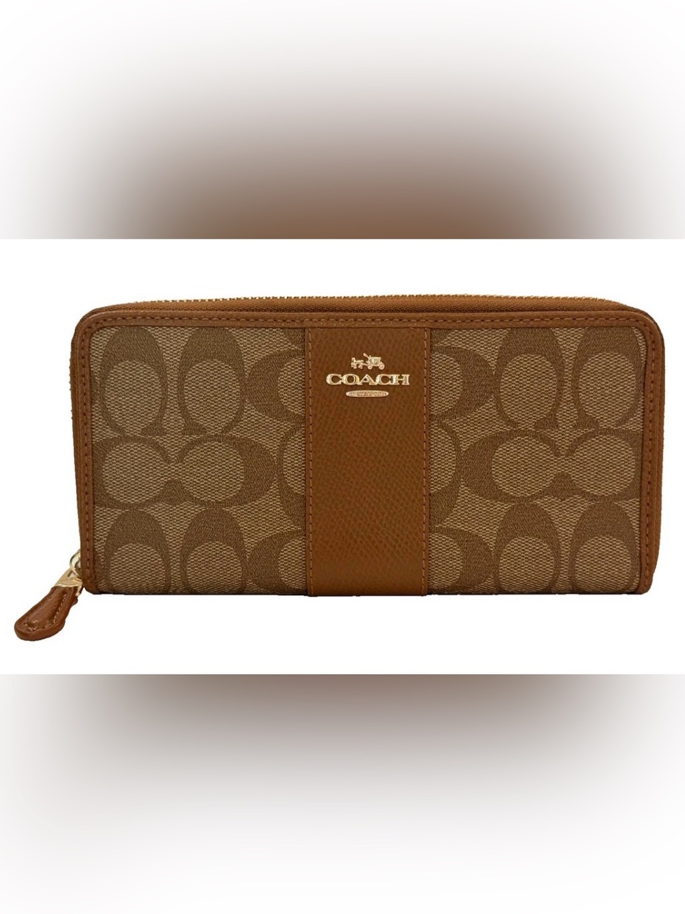 NWOT~ Coach Signature Accordion Zip Closure Wallet~ RETAIL $250